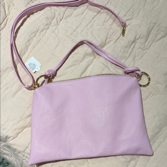 Pink Italian Leather Shoulder Bag Borsa Bag Removable Strap NWT - Picture 7 of 9